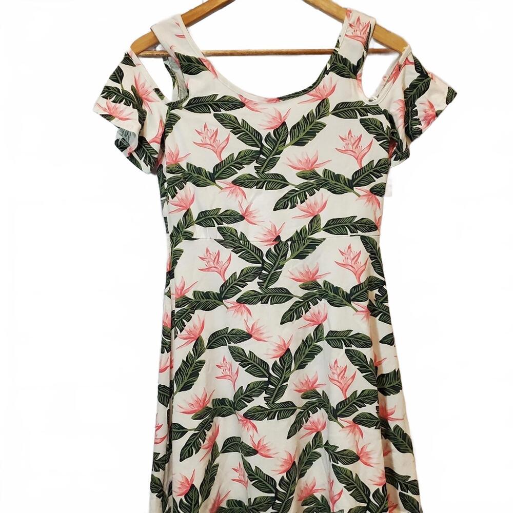 NWT OVS White Floral Mini Cold Shoulder Casual Dre